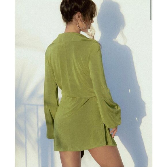 Princess Polly PARTY TIME MINI DRESS GREEN size 2 - Picture 4 of 6